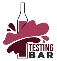 Wine tasting and degustation bar, emblem or logo vector