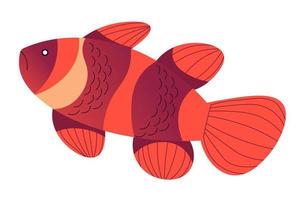 Tropical sea animal, goldfish with stripes vector