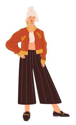 Fashionable woman or model showing trendy clothes