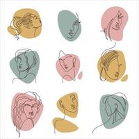 Elegant portrait of women, faces of ladies vector