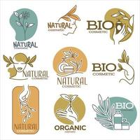 Natural and bio cosmetics products for skincare vector