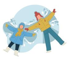 Outside fun on winter holidays or vacations vector