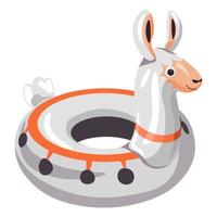 Inflatable balloon or lifebuoy in shape of llama vector