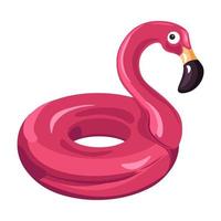 Inflatable balloon or lifebuoy, pink flamingo vector