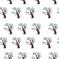 Trees covered with snow, winter seamless pattern vector