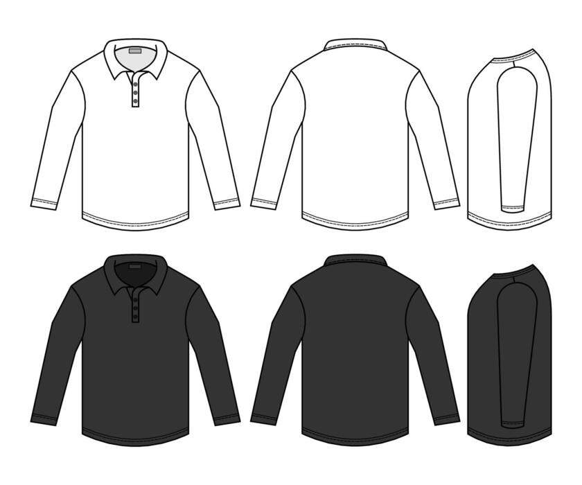 Long Sleeve Polo Vector Art, Icons, and Graphics for Free Download