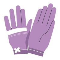 Feminine gloves with floral decoration, clothes vector