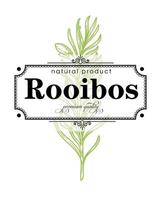 vector de etiqueta retro de producto de calidad premium de rooibos