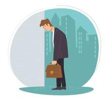 Sad businessman or employee got fired, unemployed vector