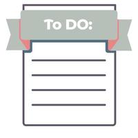 To do list, empty piece of paper with lines vector