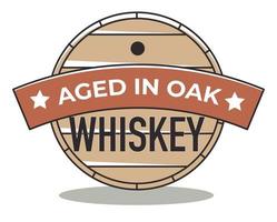 Aged in oaks, whiskey brewery and production logo vector