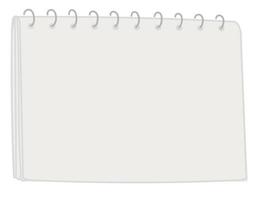 Blank notebook page with binder, sketchbook vector