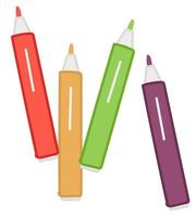 Colorful pencils or highlighters for drawing art vector
