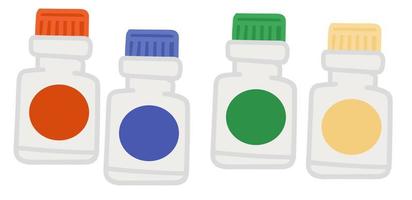 Bottle of multicolored paints, watercolor gouache vector