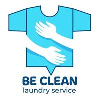 Be clean laundry service, washing clothes vector