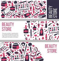 Beauty store selling makeup and cosmetics vector