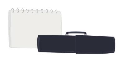School notebook binder with pencil case vector