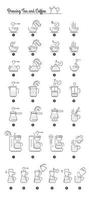 Coffee and tea making steps and instruction vector