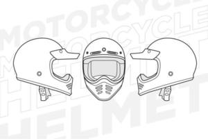 line art vintage helmet vector template collection