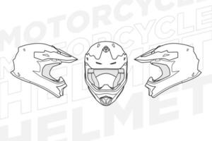 line art trail helmet vector template collection