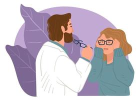 Ophthalmology health care, choosing glasses vector