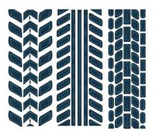 Different tire traces on white, automobile print vector