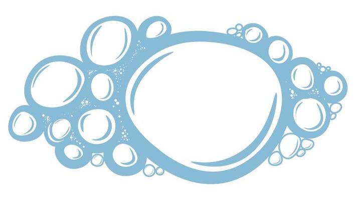 Soap bubbles with copy space for text, empty banner