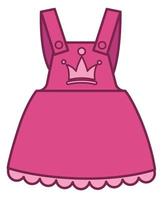 Fashionable pink dress for girls, clothes for babies vector