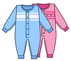 Bodysuits for newborn girl and boy, kids clothes vector