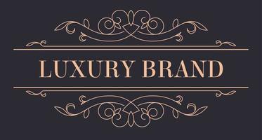 Luxury brand vintage gold logotype with ornaments vector