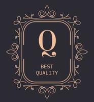 logotipo de la mejor calidad para una marca de lujo con adornos vector