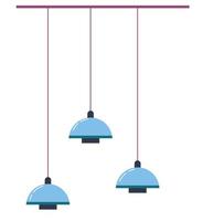Contemporary hanging lamps, minimalist interior design of home vector