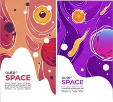 planetas del espacio exterior y erupciones solares, universo y cometas vector