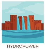 Hydropower ecologically friendly energy and sustainable power vector