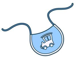 Bib with straps for boy kid, boyish clothes vector