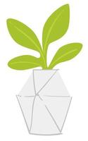 Houseplant in modern pot, decorative minimalist flora for interior vector