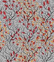 Autumn branches with dry leaves twigs seamless pattern vector