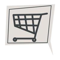 Shopping cart trolley sign in chatting box vector