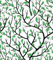 Tree branches and lush foliage seamless pattern vector