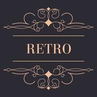 Retro ornamental logotype with line and swirls vector