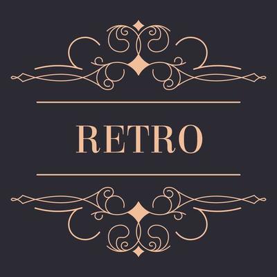 Retro ornamental logotype with line and swirls vector