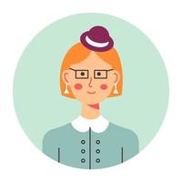 Portrait of elegant female character with headwear vector