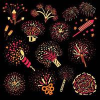 Fireworks and sparkling firecrackers for holidays and special occasions vector