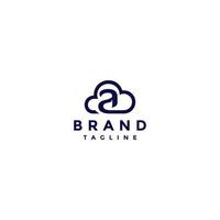 Initial Letter a Logo Design forming A Cloud Symbol. Initial letter a logo design with simple lines connected with cloud symbol. vector