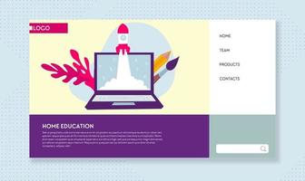 Home education, platform with tasks and homework system vector