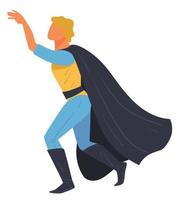 Super hero male character, superman wearing costume vector
