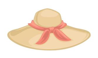 sombrero clásico con lazo de cinta, accesorio de mujer de moda vector