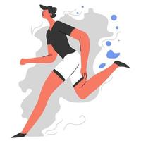 Running man, jogging and keeping fit healthy habits vector