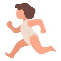 Running child, toddler in motion, small kid vector