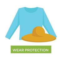 Wear protection from sunburn and sunstroke medical advice vector
